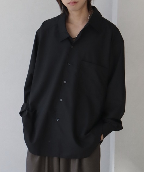 welise（ウェライズ）の「【welise/ウェライズ】KAKECHIGAI- アシンメトリーシャツ（シャツ/ブラウス・メンズ・ホワイト/ブラック/ブラック系その他・M/L）」の2枚目の写真