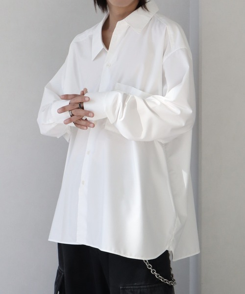 welise（ウェライズ）の「【welise/ウェライズ】KAKECHIGAI- アシンメトリーシャツ（シャツ/ブラウス・メンズ・ホワイト/ブラック/ブラック系その他・M/L）」の5枚目の写真