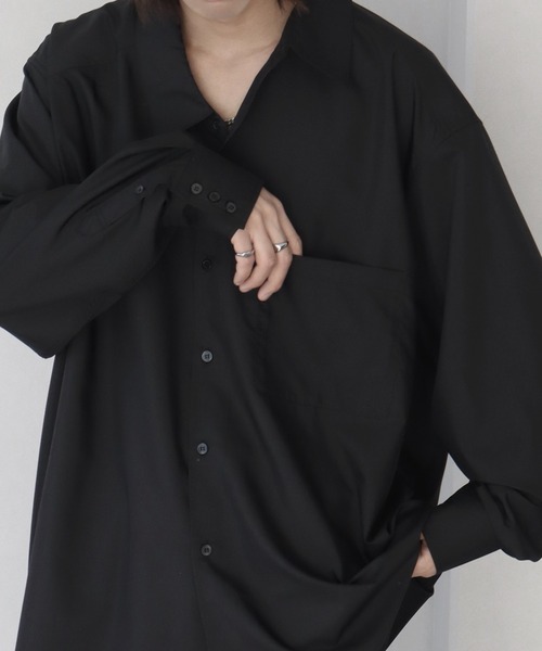 welise（ウェライズ）の「【welise/ウェライズ】KAKECHIGAI- アシンメトリーシャツ（シャツ/ブラウス・メンズ・ホワイト/ブラック/ブラック系その他・M/L）」の9枚目の写真