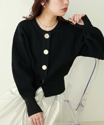 natural couture | BIGボタン片畦ポリニットカーディガン(カーディガン/ボレロ)