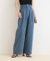 rectangle（レクタングル）の「クラッシュデニム切り替えタックパンツ（デニムパンツ）」