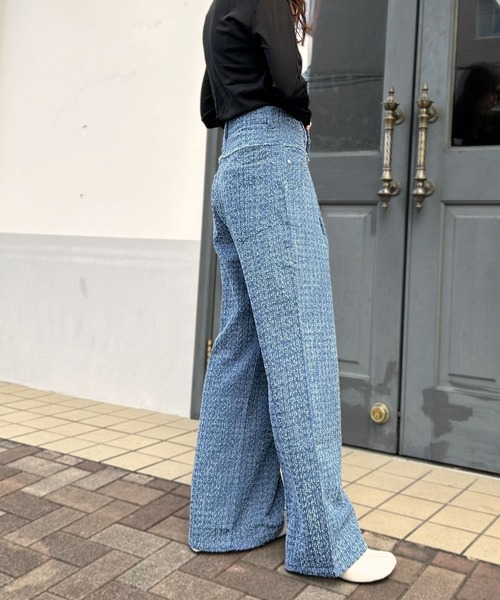 rectangle(レクタングル)の「クラッシュデニム切り替えタックパンツ(デニムパンツ・レディース・ブラック/ブルー・SMALL/MEDIUM)」の19枚目の写真