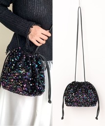 L LABEL（エルラベル）の「スパンコール巾着ショルダーバッグ（ショルダーバッグ）」