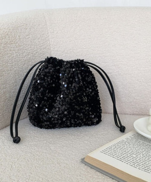 L LABEL（エルラベル）の「スパンコール巾着ショルダーバッグ（ショルダーバッグ・レディース・ブラック/マルチ/シルバー・FREE）」の11枚目の写真