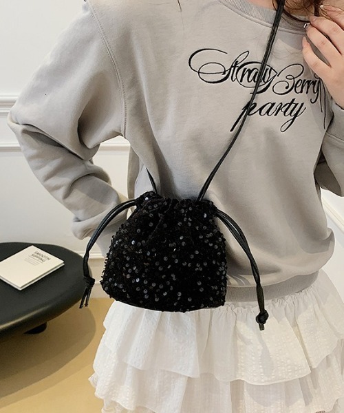 L LABEL（エルラベル）の「スパンコール巾着ショルダーバッグ（ショルダーバッグ・レディース・ブラック/マルチ/シルバー・FREE）」の17枚目の写真