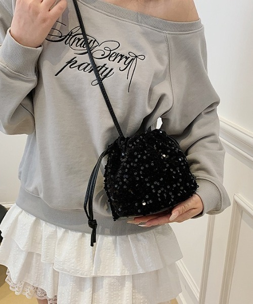 L LABEL（エルラベル）の「スパンコール巾着ショルダーバッグ（ショルダーバッグ・レディース・ブラック/マルチ/シルバー・FREE）」の19枚目の写真