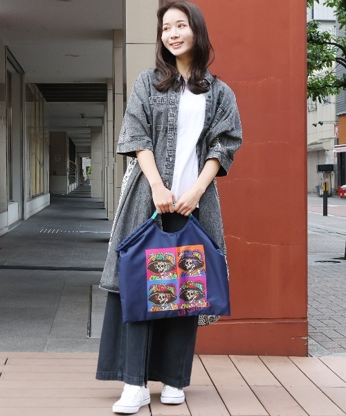 チチカカ(チチカカ)の「刺繍入りパラコードハンドルトート(トートバッグ・レディース・ブルーグリーン/ネイビー/オレンジ/ブラック・FREE)」の11枚目の写真