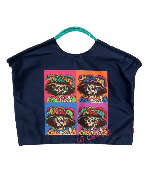 チチカカ(チチカカ)の「刺繍入りパラコードハンドルトート(トートバッグ・レディース・ブルーグリーン/ネイビー/オレンジ/ブラック・FREE)」の16枚目の写真