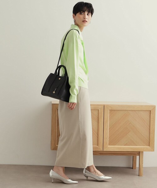 OPAQUE.CLIP(オペークドットクリップ)の「【軽量/2WAY】スクエアミドルトートバッグ(トートバッグ・レディース・イエロー系その他/ブラック/アイボリー・00)」の4枚目の写真