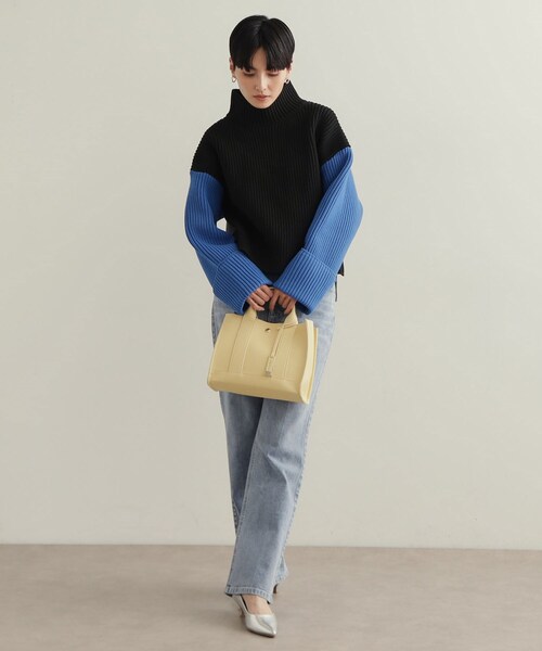 OPAQUE.CLIP(オペークドットクリップ)の「【軽量/2WAY】スクエアミドルトートバッグ(トートバッグ・レディース・イエロー系その他/ブラック/アイボリー・00)」の18枚目の写真