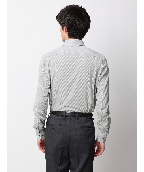 SUIT SQUARE（スーツスクエア）の「最高シャツ ワイシャツ 長袖 ノンアイロンジャージー ワイドカラー FIT ドレスシャツ（ビジネスシャツ・メンズ・ホワイト/ブルー/グレー/ブラウン・首回り43cm-裄丈86cm/首回り41cm-裄丈84cm/首回り39cm-裄丈82cm/首回り37cm-裄丈80cm/首回り41cm-裄丈88cm）」の7枚目の写真