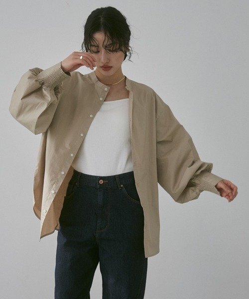 【WEB限定/別注】タイプライター パフスリーブ2WAYブラウス（シャツ/ブラウス）｜hunch（ハンチ）