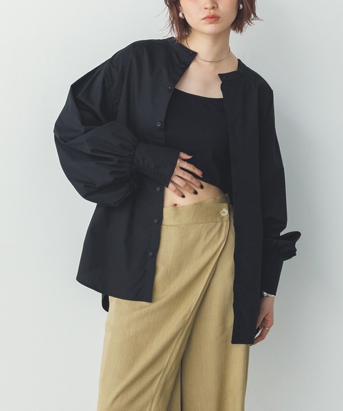 【WEB限定/別注】タイプライター パフスリーブ2WAYブラウス（シャツ/ブラウス）｜hunch（ハンチ）シャツ/ブラウス