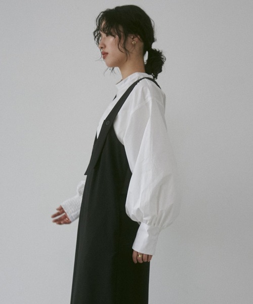 【WEB限定/別注】タイプライター パフスリーブ2WAYブラウス（シャツ/ブラウス）｜hunch（ハンチ）