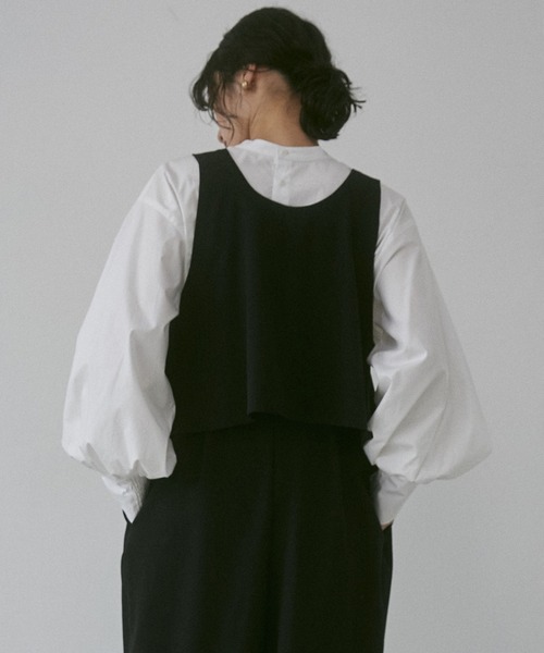 【WEB限定/別注】タイプライター パフスリーブ2WAYブラウス（シャツ/ブラウス）｜hunch（ハンチ）