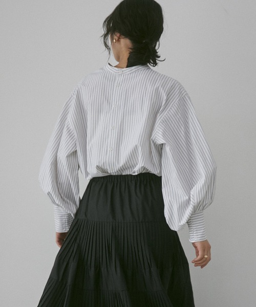 【WEB限定/別注】タイプライター パフスリーブ2WAYブラウス（シャツ/ブラウス）｜hunch（ハンチ）