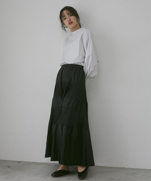 【WEB限定/別注】タイプライター パフスリーブ2WAYブラウス（シャツ/ブラウス）｜hunch（ハンチ）