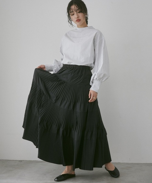 【WEB限定/別注】タイプライター パフスリーブ2WAYブラウス（シャツ/ブラウス）｜hunch（ハンチ）