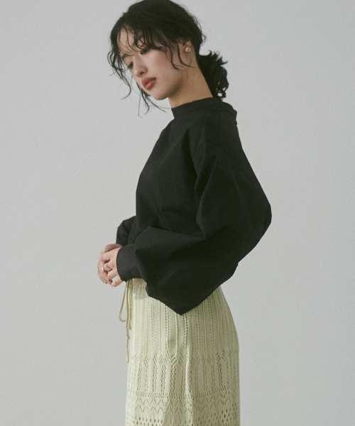 【WEB限定/別注】タイプライター パフスリーブ2WAYブラウス（シャツ/ブラウス）｜hunch（ハンチ）