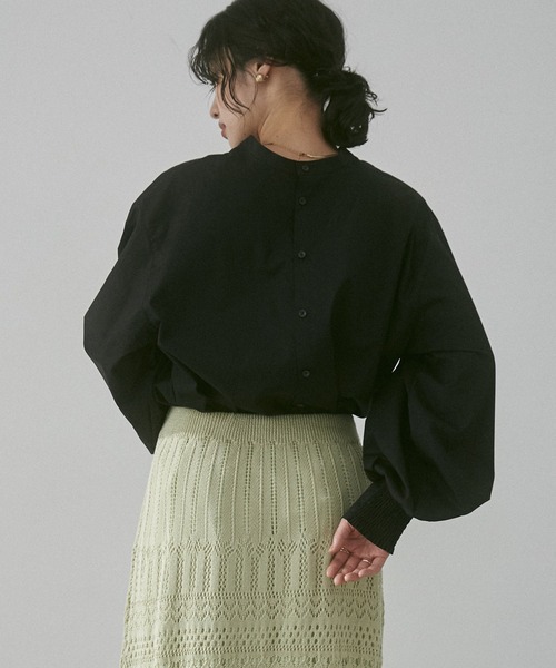 【WEB限定/別注】タイプライター パフスリーブ2WAYブラウス（シャツ/ブラウス）｜hunch（ハンチ）