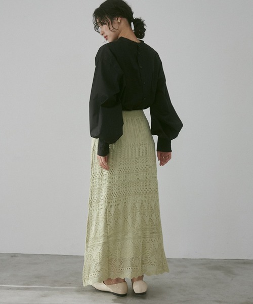 【WEB限定/別注】タイプライター パフスリーブ2WAYブラウス（シャツ/ブラウス）｜hunch（ハンチ）