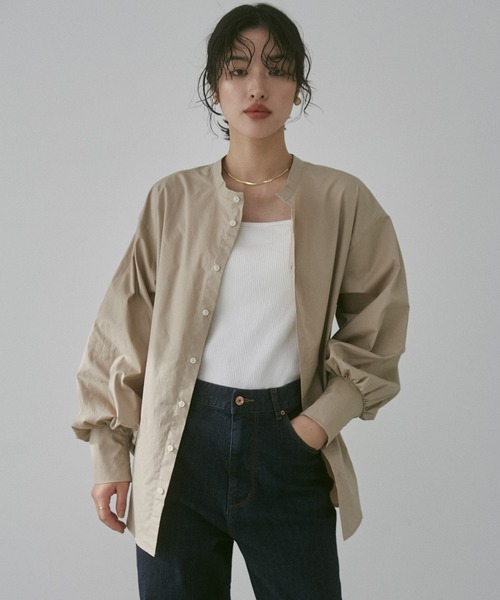 【WEB限定/別注】タイプライター パフスリーブ2WAYブラウス（シャツ/ブラウス）｜hunch（ハンチ）