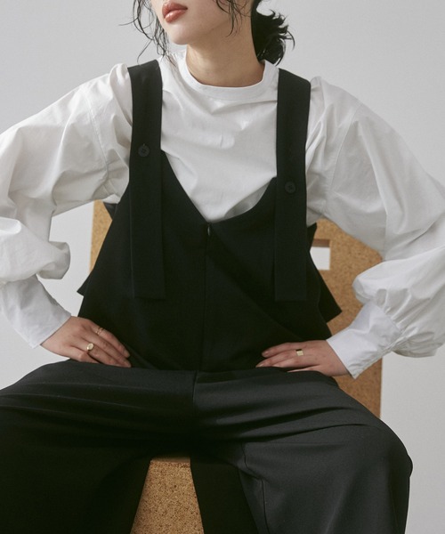 hunch（ハンチ）の「【WEB限定/別注】バンドカラー ボリュームスリーブ2WAYブラウス（シャツ/ブラウス・レディース・ホワイト/ホワイト系その他/ブラック/ベージュ・FREE）」の11枚目の写真