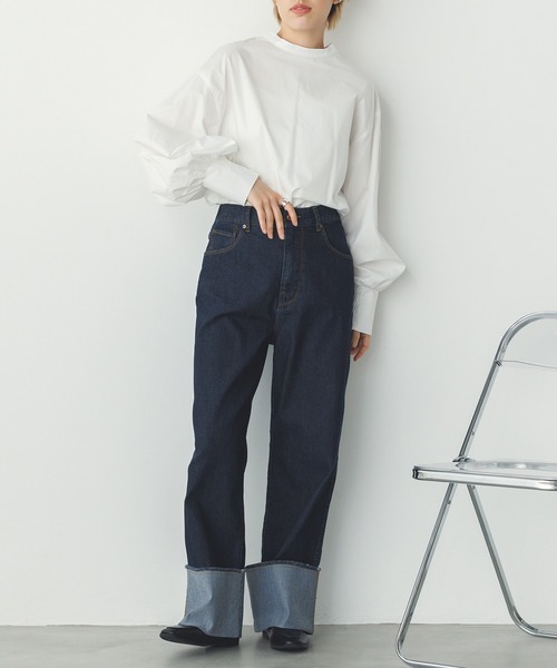 hunch（ハンチ）の「【WEB限定/別注】バンドカラー ボリュームスリーブ2WAYブラウス（シャツ/ブラウス・レディース・ホワイト/ホワイト系その他/ブラック/ベージュ・FREE）」の12枚目の写真