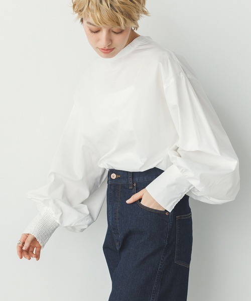 hunch（ハンチ）の「【WEB限定/別注】バンドカラー ボリュームスリーブ2WAYブラウス（シャツ/ブラウス・レディース・ホワイト/ホワイト系その他/ブラック/ベージュ・FREE）」の19枚目の写真