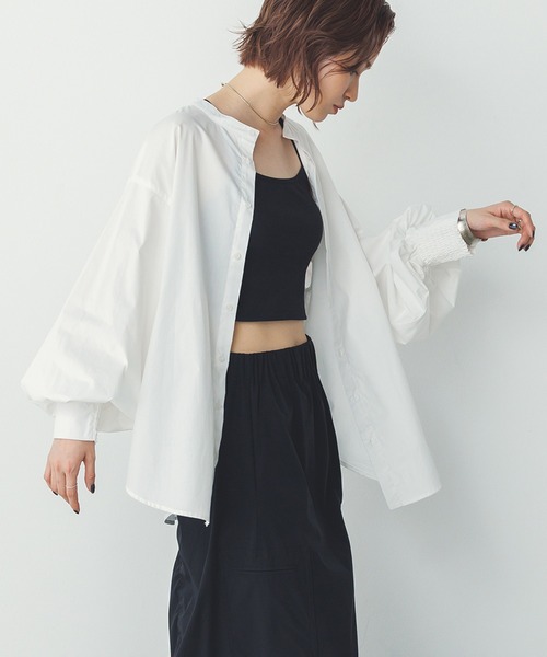 hunch（ハンチ）の「【WEB限定/別注】バンドカラー ボリュームスリーブ2WAYブラウス（シャツ/ブラウス・レディース・ホワイト/ホワイト系その他/ブラック/ベージュ・FREE）」の15枚目の写真