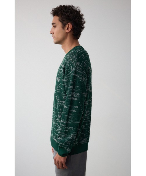 AZUL by moussy(アズールバイマウジー)の「コントラストジャガードニット(ニット/セーター・メンズ・ブラック/ホワイト/グリーン・SMALL/LARGE/MEDIUM)」の19枚目の写真