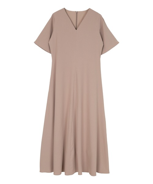 UR'S（ユアーズ）の「Vネックフィットアンドフレアワンピース（ワンピース・レディース・ネイビー/パープル/グレイッシュベージュ/ブラック系その他・S/M/L）」の11枚目の写真