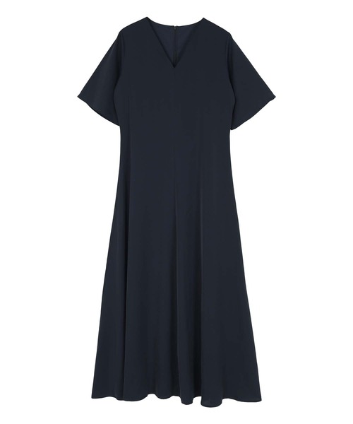 UR'S（ユアーズ）の「Vネックフィットアンドフレアワンピース（ワンピース・レディース・ネイビー/パープル/グレイッシュベージュ/ブラック系その他・S/M/L）」の12枚目の写真