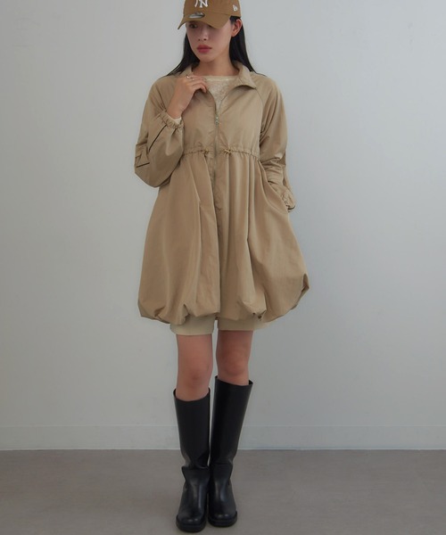 MAGASIN DE MODE Onjna(マガジンデモードオンジェナ )の「【MAGASIN DE MODE Onjna】T/Nタフタトラックバルーンミニワンピース XNN(ワンピース・レディース・ベージュ/チャコールグレー/アイボリー/カーキ・FREE)」の21枚目の写真