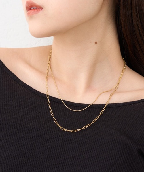 CIAOPANIC TYPY(チャオパニックティピー)の「【2025年S/S新作】lilステンレス2連ネックレス(ネックレス・レディース・シルバー/ゴールド・ONE SIZE)」の5枚目の写真