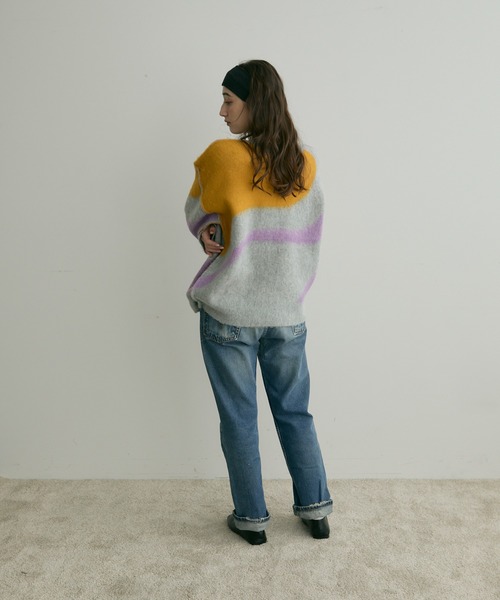 Crisp(クリスプ)の「【ZOZO限定】ニュアンスモチーフニット(ニット/セーター・レディース・ブルー/グレー・FREE)」の5枚目の写真