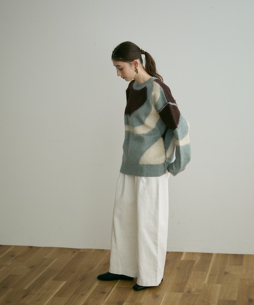 Crisp(クリスプ)の「【ZOZO限定】ニュアンスモチーフニット(ニット/セーター・レディース・ブルー/グレー・FREE)」の9枚目の写真