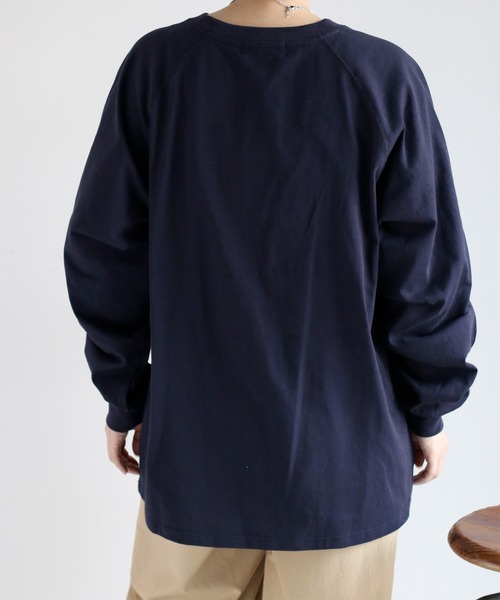 BEVERLY HILLS POLO CLUB（ビバリーヒルズポロクラブ）の「【BEVERLY HILLS POLO CLUB】ワンポイントラグランロングスリーブTee（Tシャツ/カットソー・レディース・ホワイト/ネイビー/ホワイト×グリーン/ホワイト×ブラック・M）」の7枚目の写真