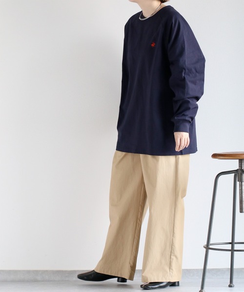 BEVERLY HILLS POLO CLUB（ビバリーヒルズポロクラブ）の「【BEVERLY HILLS POLO CLUB】ワンポイントラグランロングスリーブTee（Tシャツ/カットソー・レディース・ホワイト/ネイビー/ホワイト×グリーン/ホワイト×ブラック・M）」の13枚目の写真