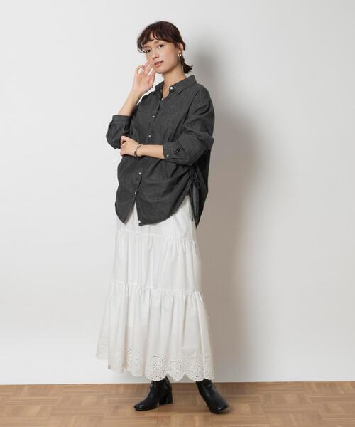 SOMETHING(サムシング)の「SOMETHING(サムシング)【レディース】【WEB限定】ギャザーデニムシャツ(シャツ/ブラウス・レディース・ブラック・S/M)」の16枚目の写真