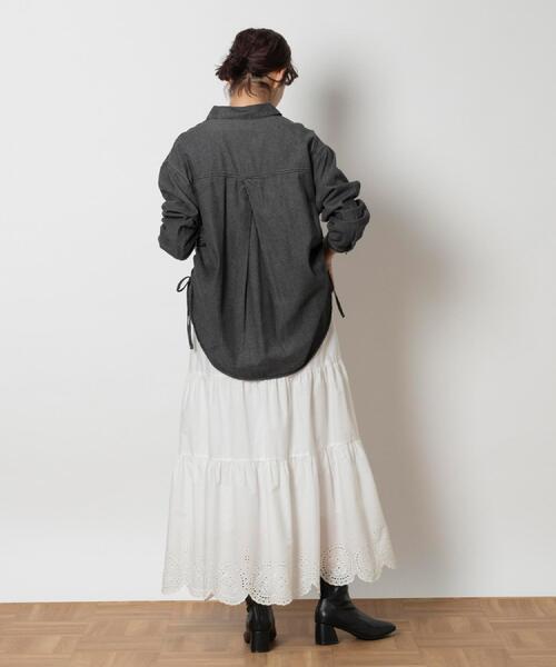 SOMETHING(サムシング)の「SOMETHING(サムシング)【レディース】【WEB限定】ギャザーデニムシャツ(シャツ/ブラウス・レディース・ブラック・S/M)」の21枚目の写真