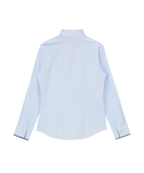 TOKYO SHIRTS(トウキョウシャツ)の「透け防止 形態安定ノーアイロン スキッパー 長袖ビジネスワイシャツ(ビジネスシャツ・レディース・ブルー・M/XL/XS/S/L/LL)」の2枚目の写真