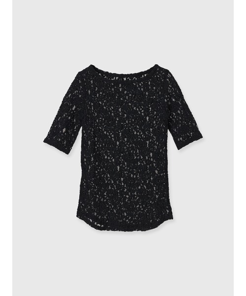 anuans シュリンクレースボートネックトップス セール】シュリンクレースボートネックトップス（Tシャツ