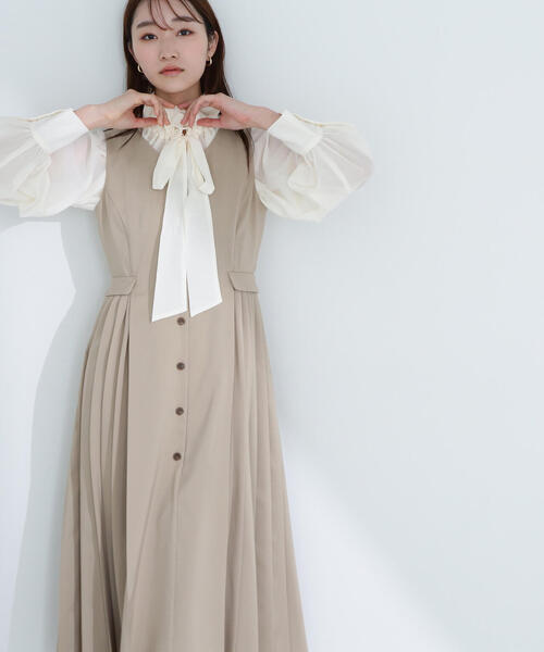 NATURAL BEAUTY BASIC（ナチュラルビューティーベーシック）の「◇ 【美人百花掲載】サイドプリーツジャンスカ（ジャンパースカート・レディース・ベージュ/チャコールグレー/ネイビー・MEDIUM/SMALL/P/S）」の12枚目の写真