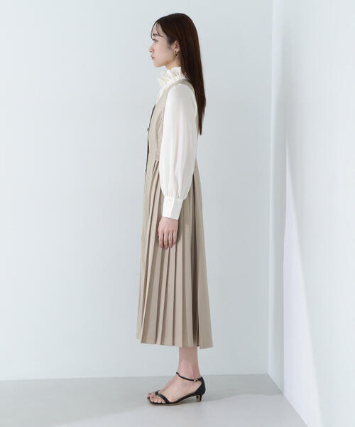 NATURAL BEAUTY BASIC（ナチュラルビューティーベーシック）の「◇ 【美人百花掲載】サイドプリーツジャンスカ（ジャンパースカート・レディース・ベージュ/チャコールグレー/ネイビー・MEDIUM/SMALL/P/S）」の18枚目の写真