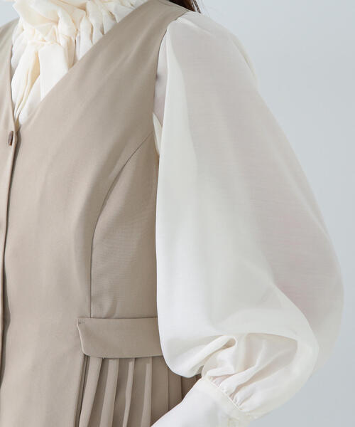 NATURAL BEAUTY BASIC（ナチュラルビューティーベーシック）の「◇ 【美人百花掲載】サイドプリーツジャンスカ（ジャンパースカート・レディース・ベージュ/チャコールグレー/ネイビー・MEDIUM/SMALL/P/S）」の21枚目の写真