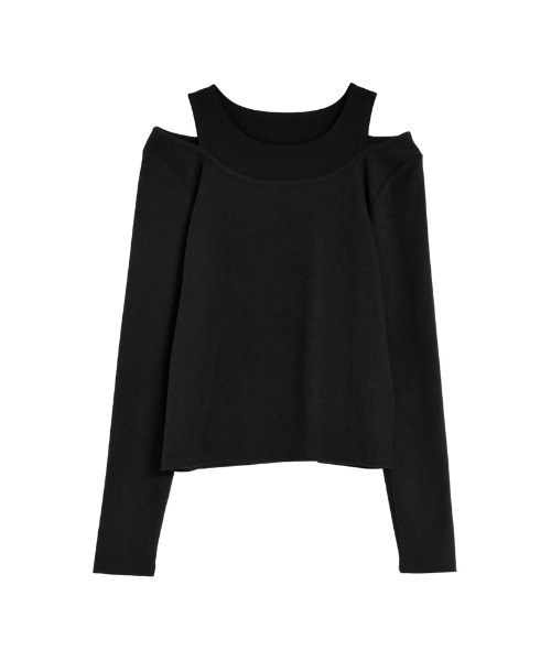 Re:EDIT（リエディ）の「[nachicoさんセレクト][2025SS COLLECTION]レイヤード風配色スムースカットソーロングTシャツ（Tシャツ/カットソー・レディース・ブラック/チャコールグレー/ネイビー/ブラウン・MEDIUM/LARGE）」の8枚目の写真