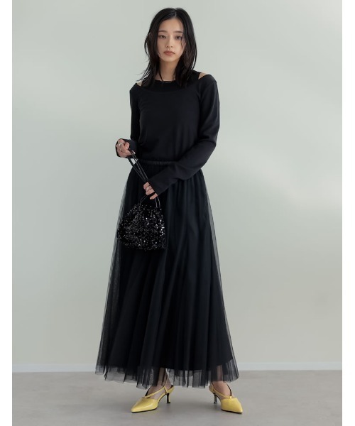 Re:EDIT（リエディ）の「[nachicoさんセレクト][2025SS COLLECTION]レイヤード風配色スムースカットソーロングTシャツ（Tシャツ/カットソー・レディース・ブラック/チャコールグレー/ネイビー/ブラウン・MEDIUM/LARGE）」の20枚目の写真
