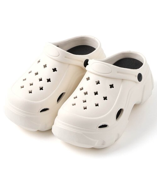 algy（アルジー）の「ボリュームソールクロッグサンダル（サンダル・キッズ・オフホワイト/ブラック・23/24）」の4枚目の写真