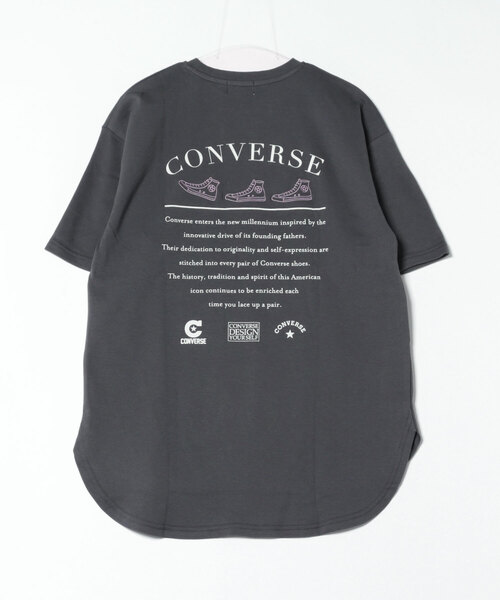 CONVERSE 裾ラウンド刺繍 五分袖Tシャツ（Tシャツ/カットソー